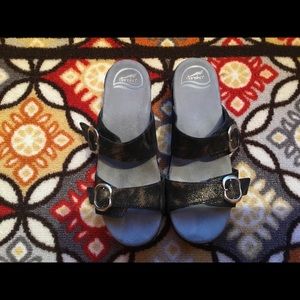 Dansko shoes black/brown/metallic color.